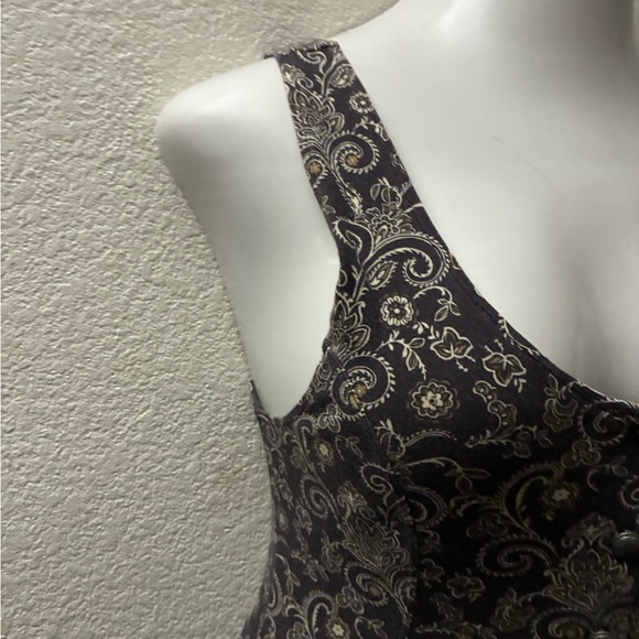 Free People Ponte de Roma Brown Paisley Floral Skater Dress S - Picture 6 of 13